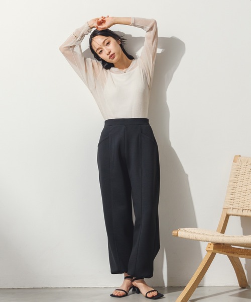 hunch(ハンチ)の「【WEB限定/別注】クルーネック ラメシアートップス(Tシャツ/カットソー・レディース・ミント/チャコール/グレー/オフホワイト・FREE)」の8枚目の写真