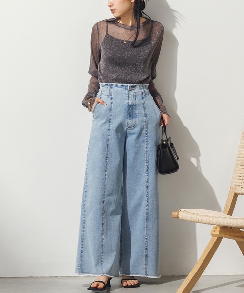 hunch(ハンチ)の「【WEB限定/別注】クルーネック ラメシアートップス(Tシャツ/カットソー・レディース・ミント/チャコール/グレー/オフホワイト・FREE)」の21枚目の写真