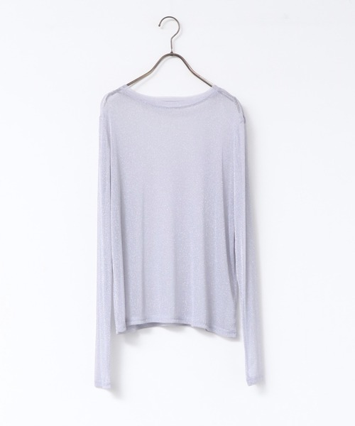 hunch(ハンチ)の「【WEB限定/別注】クルーネック ラメシアートップス(Tシャツ/カットソー・レディース・ミント/チャコール/グレー/オフホワイト・FREE)」の18枚目の写真