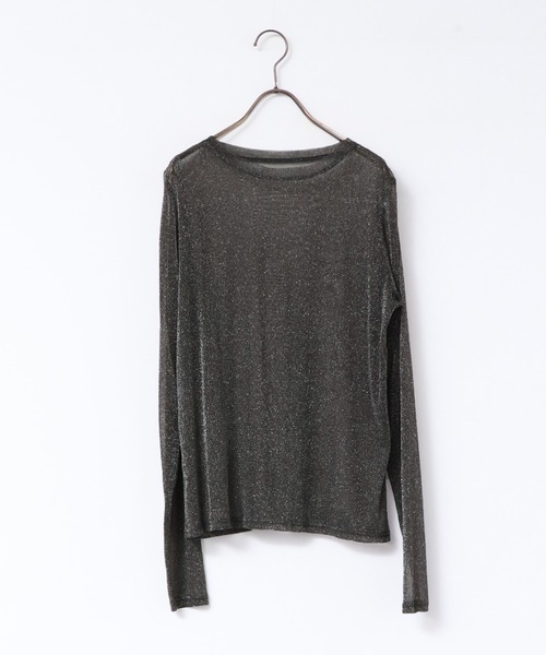 hunch(ハンチ)の「【WEB限定/別注】クルーネック ラメシアートップス(Tシャツ/カットソー・レディース・ミント/チャコール/グレー/オフホワイト・FREE)」の19枚目の写真