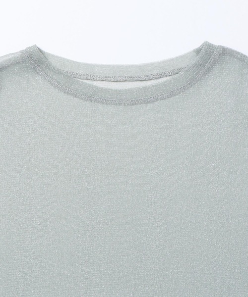 hunch(ハンチ)の「【WEB限定/別注】クルーネック ラメシアートップス(Tシャツ/カットソー・レディース・ミント/チャコール/グレー/オフホワイト・FREE)」の10枚目の写真
