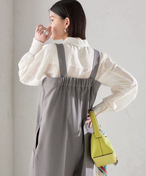 SHIPS〈手洗い可能〉ツイル ストレッチ ワイド サロペット SHIPS（シップス）の「〈手洗い可能〉ツイル ストレッチ ワイド