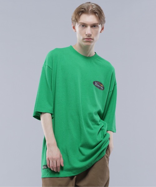 MANASTASH(マナスタッシュ)の「MANASTASH/マナスタッシュ/HEMP TEE ORIGINAL LOGO/ヘンプTシャツ(Tシャツ/カットソー・メンズ・ナチュラル/グリーン/ブラック・XL/L/M/S)」の5枚目の写真