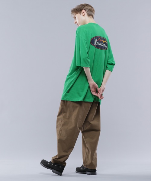 MANASTASH(マナスタッシュ)の「MANASTASH/マナスタッシュ/HEMP TEE ORIGINAL LOGO/ヘンプTシャツ(Tシャツ/カットソー・メンズ・ナチュラル/グリーン/ブラック・XL/L/M/S)」の6枚目の写真