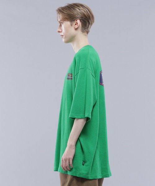 MANASTASH(マナスタッシュ)の「MANASTASH/マナスタッシュ/HEMP TEE ORIGINAL LOGO/ヘンプTシャツ(Tシャツ/カットソー・メンズ・ナチュラル/グリーン/ブラック・XL/L/M/S)」の8枚目の写真