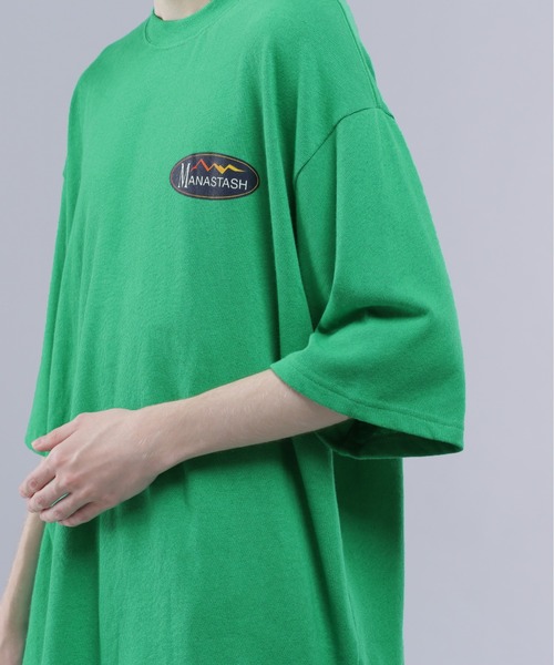 MANASTASH(マナスタッシュ)の「MANASTASH/マナスタッシュ/HEMP TEE ORIGINAL LOGO/ヘンプTシャツ(Tシャツ/カットソー・メンズ・ナチュラル/グリーン/ブラック・XL/L/M/S)」の12枚目の写真