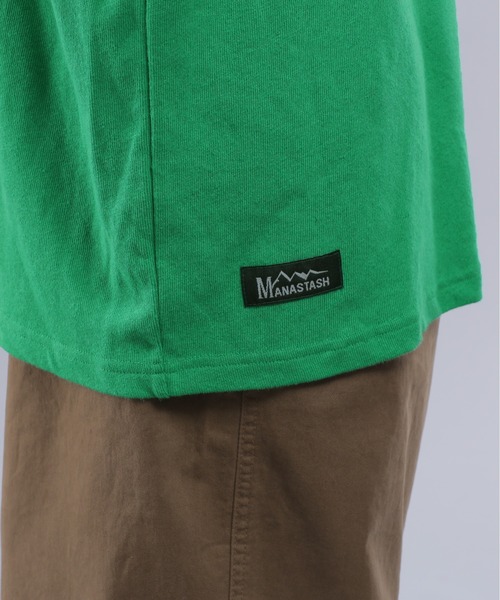 MANASTASH(マナスタッシュ)の「MANASTASH/マナスタッシュ/HEMP TEE ORIGINAL LOGO/ヘンプTシャツ(Tシャツ/カットソー・メンズ・ナチュラル/グリーン/ブラック・XL/L/M/S)」の14枚目の写真