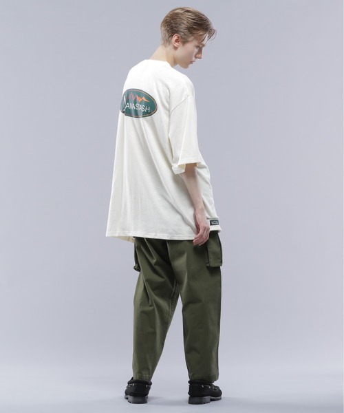 MANASTASH(マナスタッシュ)の「MANASTASH/マナスタッシュ/HEMP TEE ORIGINAL LOGO/ヘンプTシャツ(Tシャツ/カットソー・メンズ・ナチュラル/グリーン/ブラック・XL/L/M/S)」の4枚目の写真