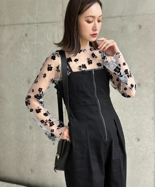 deux amour（ドゥーザムール）の「ボトルネック花柄フレアスリーブ（その他トップス・レディース・ブラック/ホワイト/モカ・FREE）」の9枚目の写真