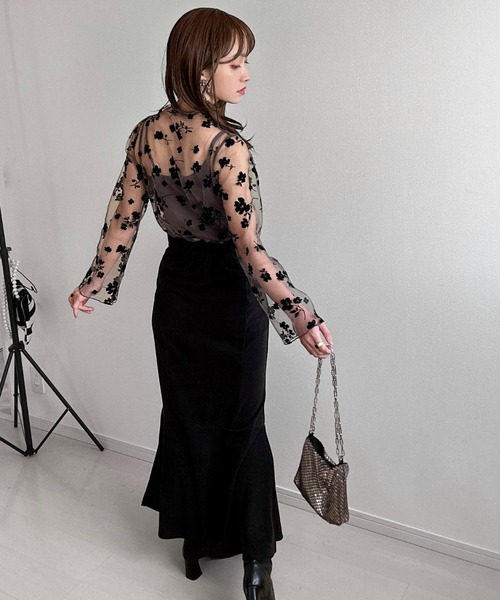 deux amour（ドゥーザムール）の「ボトルネック花柄フレアスリーブ（その他トップス・レディース・ブラック/ホワイト/モカ・FREE）」の20枚目の写真