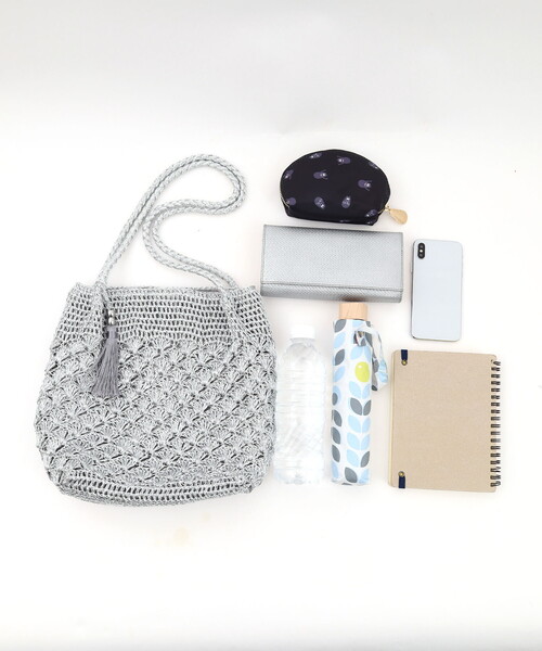 庵(◍•ᴗ•◍)　カゴバッグA✽グレー Ense(アンサ) kago tote mini / レザー かご トートバッグ ミニ