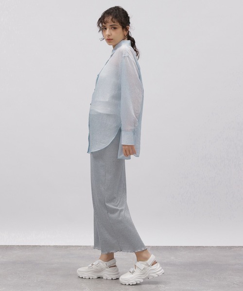 LAKOLE（ラコレ）の「ストライプシアーシャツ / 111340（シャツ/ブラウス・レディース・ベージュ/ブルー/ピンク・MEDIUM/SMALL）」の19枚目の写真