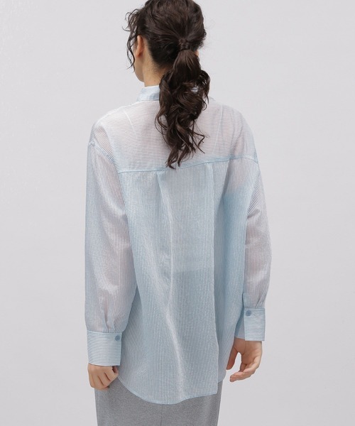 LAKOLE（ラコレ）の「ストライプシアーシャツ / 111340（シャツ/ブラウス・レディース・ベージュ/ブルー/ピンク・MEDIUM/SMALL）」の22枚目の写真