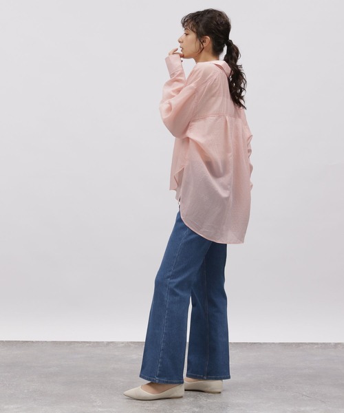 LAKOLE（ラコレ）の「ストライプシアーシャツ / 111340（シャツ/ブラウス・レディース・ベージュ/ブルー/ピンク・MEDIUM/SMALL）」の12枚目の写真