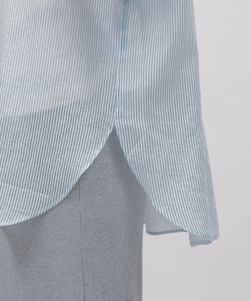 LAKOLE（ラコレ）の「ストライプシアーシャツ / 111340（シャツ/ブラウス・レディース・ベージュ/ブルー/ピンク・MEDIUM/SMALL）」の9枚目の写真