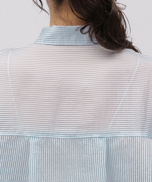 LAKOLE（ラコレ）の「ストライプシアーシャツ / 111340（シャツ/ブラウス・レディース・ベージュ/ブルー/ピンク・MEDIUM/SMALL）」の10枚目の写真