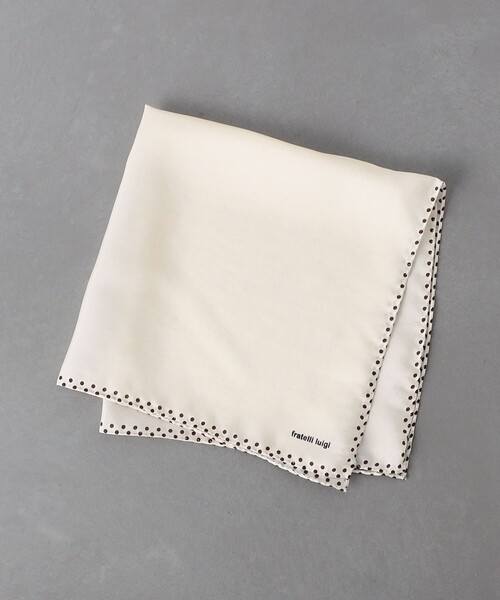 Fratelli Luigi（フラテッリルイージ）の「＜FRATELLI LUIGI＞トリム ドットプリント  ポケットチーフ（ポケットチーフ・メンズ・オフホワイト/コバルトブルー・FREE）」の2枚目の写真
