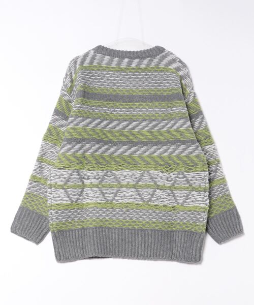 mimi toujours(ミミトゥジュール)の「ユニセックス ジャガード ニット プルオーバー mimi toujours×itsPeachi(ニット/セーター・レディース・チャコール/ベージュ・M)」の10枚目の写真