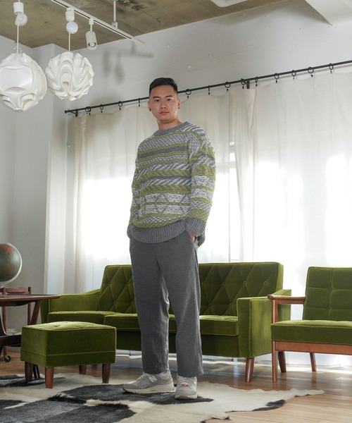 mimi toujours(ミミトゥジュール)の「ユニセックス ジャガード ニット プルオーバー mimi toujours×itsPeachi(ニット/セーター・レディース・チャコール/ベージュ・M)」の15枚目の写真