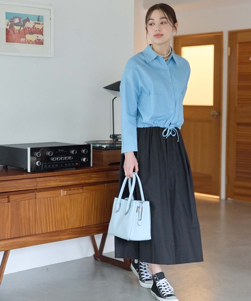 Edit Sheen（エディットシーン）の「シンプル2wayハンドバッグ（ショルダーバッグ・レディース・ブラック/ブルー/ホワイト・FREE）」の4枚目の写真