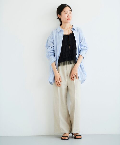 le.coeur blanc（ルクールブラン）の「TORRAZZO DONNAメッシュフリルキャミ（キャミソール・レディース・ブラック・38）」の9枚目の写真