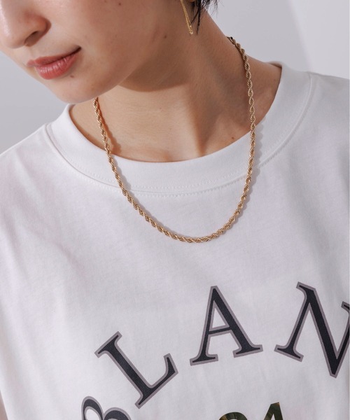 Eimee Law（エイミーロウ）の「ラバー&箔 チュールスリーブ ロゴトップス（Tシャツ/カットソー・レディース・ライトグレー/ブラック/オフホワイト・38）」の14枚目の写真