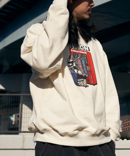 VISION STREET WEAR（ヴィジョンストリートウェア）の「VISION STREET WEAR ビジョンストリートウェア スケボー自販機トレーナー（スウェット・メンズ・オフホワイト/グレー/チャコールグレー/スカイブルー・L/LL/M）」の22枚目の写真