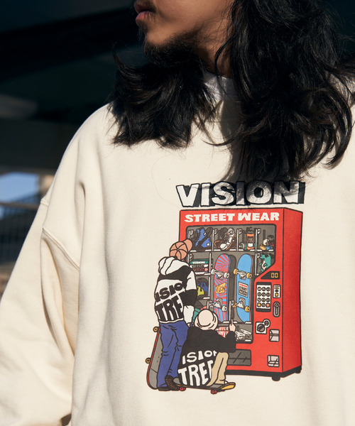 VISION STREET WEAR（ヴィジョンストリートウェア）の「VISION STREET WEAR ビジョンストリートウェア スケボー自販機トレーナー（スウェット・メンズ・オフホワイト/グレー/チャコールグレー/スカイブルー・L/LL/M）」の18枚目の写真
