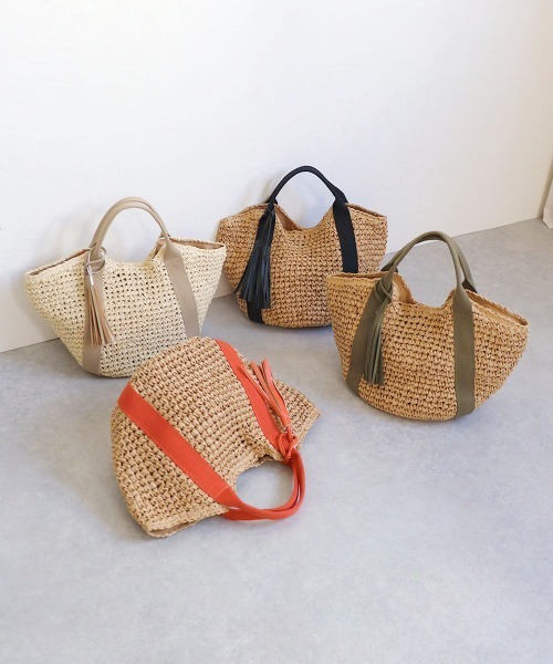 T・S・L(ティーエスエル)の「ハンドルテープペーパートートバッグ(かごバッグ・レディース・ブラック/グレイッシュベージュ/カーキ/オレンジ・FREE)」の18枚目の写真