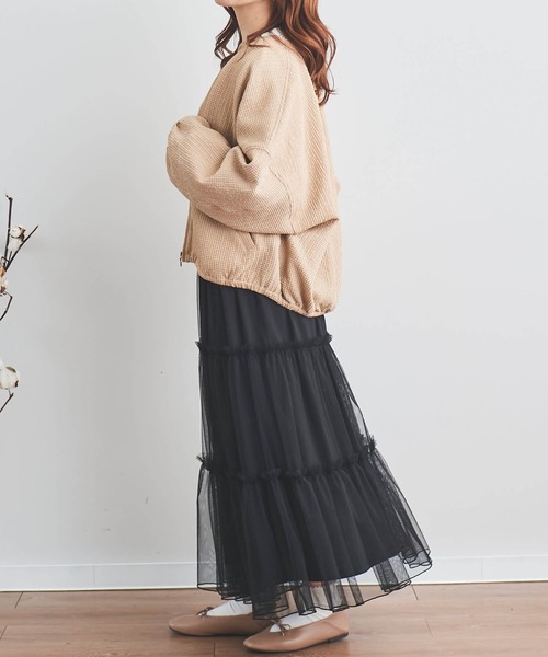 mil(ミル)の「【150㎝前後の小柄さんサイズ】ぽこぽこブルゾン(ブルゾン・レディース・モカ/ブラック/ホワイト・S/XS)」の21枚目の写真