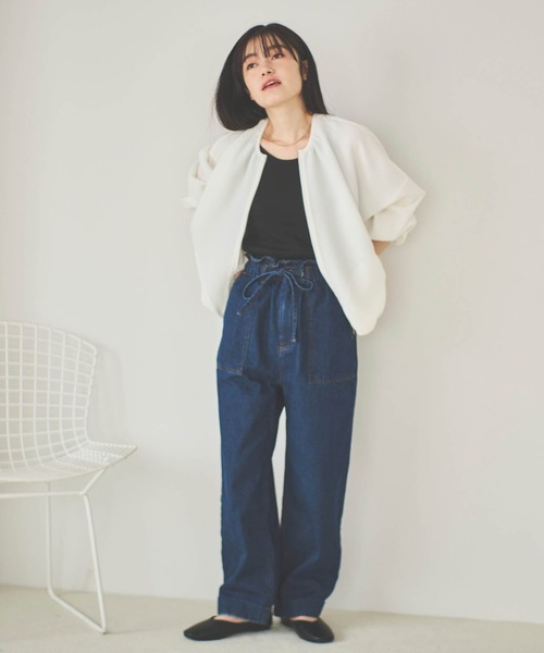 mil(ミル)の「【150㎝前後の小柄さんサイズ】ぽこぽこブルゾン(ブルゾン・レディース・モカ/ブラック/ホワイト・S/XS)」の8枚目の写真