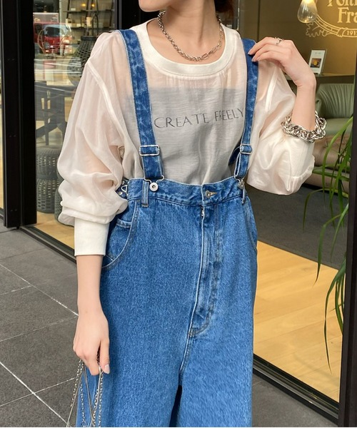DouDou(ドゥドゥ)の「【WEB限定】シアーロゴブラウス(シャツ/ブラウス・レディース・オフホワイト/チャコールグレー・FREE)」の10枚目の写真