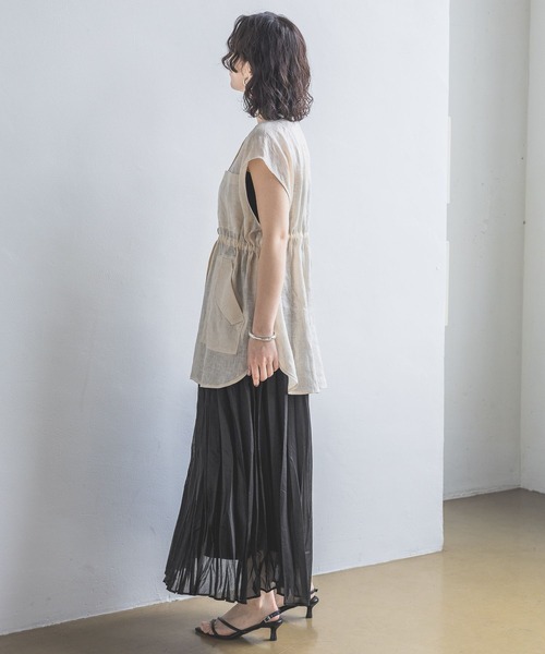 A part by（アパートバイ）の「シアーランダムプリーツスカート（スカート・レディース・ブラック/ライトブルー/アイボリー・FREE）」の12枚目の写真