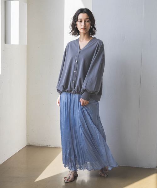 A part by（アパートバイ）の「シアーランダムプリーツスカート（スカート・レディース・ブラック/ライトブルー/アイボリー・FREE）」の18枚目の写真