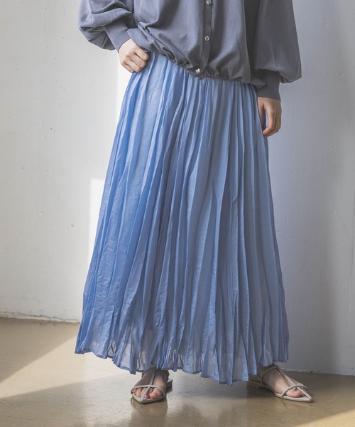 A part by（アパートバイ）の「シアーランダムプリーツスカート（スカート・レディース・ブラック/ライトブルー/アイボリー・FREE）」の21枚目の写真