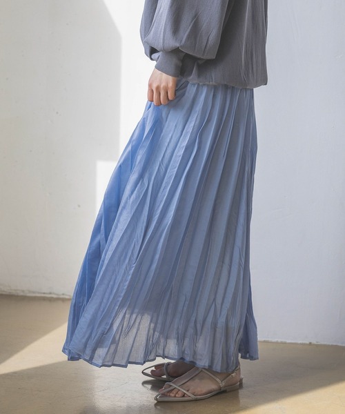 A part by（アパートバイ）の「シアーランダムプリーツスカート（スカート・レディース・ブラック/ライトブルー/アイボリー・FREE）」の22枚目の写真