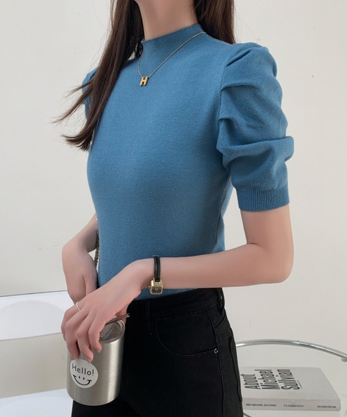 Diosfront（ディオスフロント）の「パワーショルダー半袖ニット