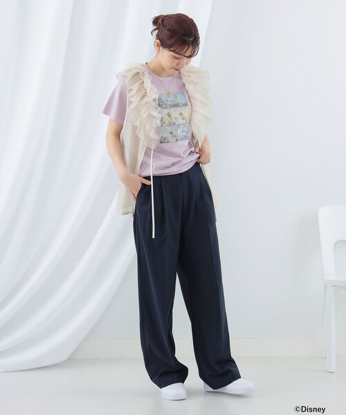 Ray BEAMS（レイビームス）の「south for F × Ray BEAMS / 別注 Disney Tシャツ（Tシャツ/カットソー・レディース・ブラック/ピンク・ONE SIZE）」の8枚目の写真