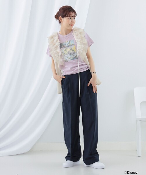 Ray BEAMS（レイビームス）の「south for F × Ray BEAMS / 別注 Disney Tシャツ（Tシャツ/カットソー・レディース・ブラック/ピンク・ONE SIZE）」の9枚目の写真