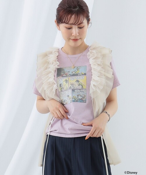 Ray BEAMS（レイビームス）の「south for F × Ray BEAMS / 別注 Disney Tシャツ（Tシャツ/カットソー・レディース・ブラック/ピンク・ONE SIZE）」の10枚目の写真