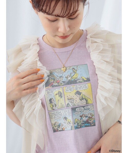 Ray BEAMS（レイビームス）の「south for F × Ray BEAMS / 別注 Disney Tシャツ（Tシャツ/カットソー・レディース・ブラック/ピンク・ONE SIZE）」の12枚目の写真