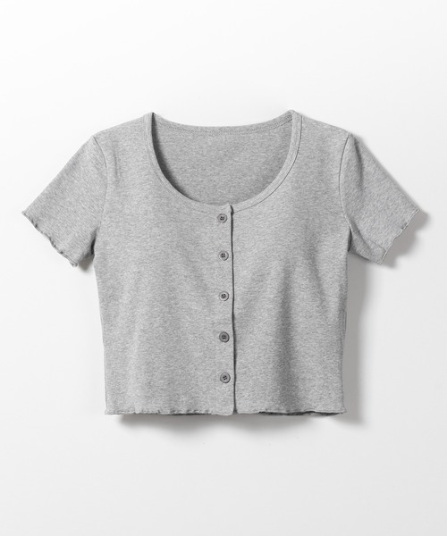 me+em select(ミームセレクト)の「※※【 3color 】フロントボタン半袖メローショートTシャツ / front button mellow short Tee(Tシャツ/カットソー・レディース・ホワイト/グレー/ブラック・FREE)」の8枚目の写真