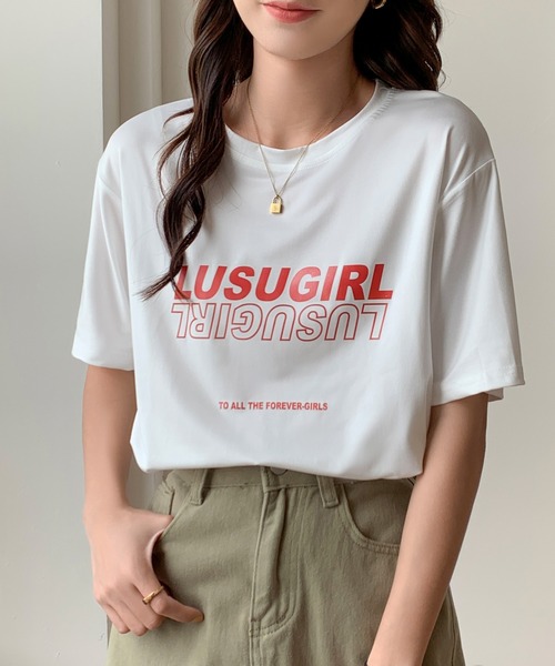 SHEPP（シープ）の「ストリートロゴ プリントＴシャツ（Tシャツ/カットソー・レディース・ホワイト/ピンク/イエロー/ブラック・L/S/M）」の5枚目の写真