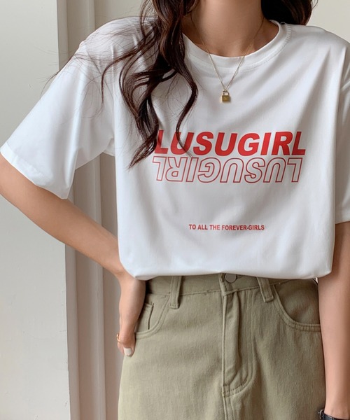 SHEPP（シープ）の「ストリートロゴ プリントＴシャツ（Tシャツ/カットソー・レディース・ホワイト/ピンク/イエロー/ブラック・L/S/M）」の6枚目の写真
