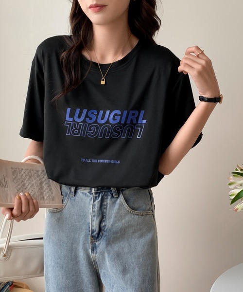 SHEPP（シープ）の「ストリートロゴ プリントＴシャツ（Tシャツ/カットソー・レディース・ホワイト/ピンク/イエロー/ブラック・L/S/M）」の8枚目の写真
