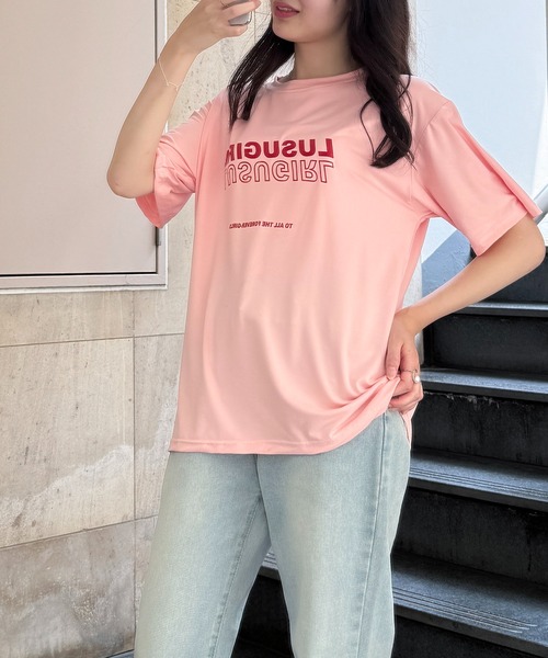 SHEPP（シープ）の「ストリートロゴ プリントＴシャツ（Tシャツ/カットソー・レディース・ホワイト/ピンク/イエロー/ブラック・L/S/M）」の16枚目の写真