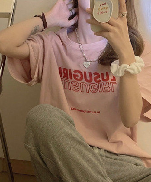 SHEPP（シープ）の「ストリートロゴ プリントＴシャツ（Tシャツ/カットソー・レディース・ホワイト/ピンク/イエロー/ブラック・L/S/M）」の21枚目の写真