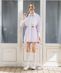 lilLilly ウエストロゴシャツミニスカート リルリリー ホワイト 白 lilLilly ウエストロゴシャツミニスカート リルリリー ホワイト 白