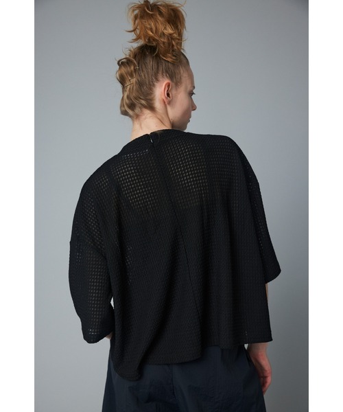 HeRIN.CYE（ヘリンドットサイ）の「cut jacquard tops  カットジャガードトップス（Tシャツ/カットソー・レディース・ブラック/ホワイト/オレンジ・FREE）」の6枚目の写真