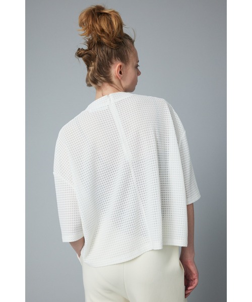 HeRIN.CYE（ヘリンドットサイ）の「cut jacquard tops  カットジャガードトップス（Tシャツ/カットソー・レディース・ブラック/ホワイト/オレンジ・FREE）」の12枚目の写真